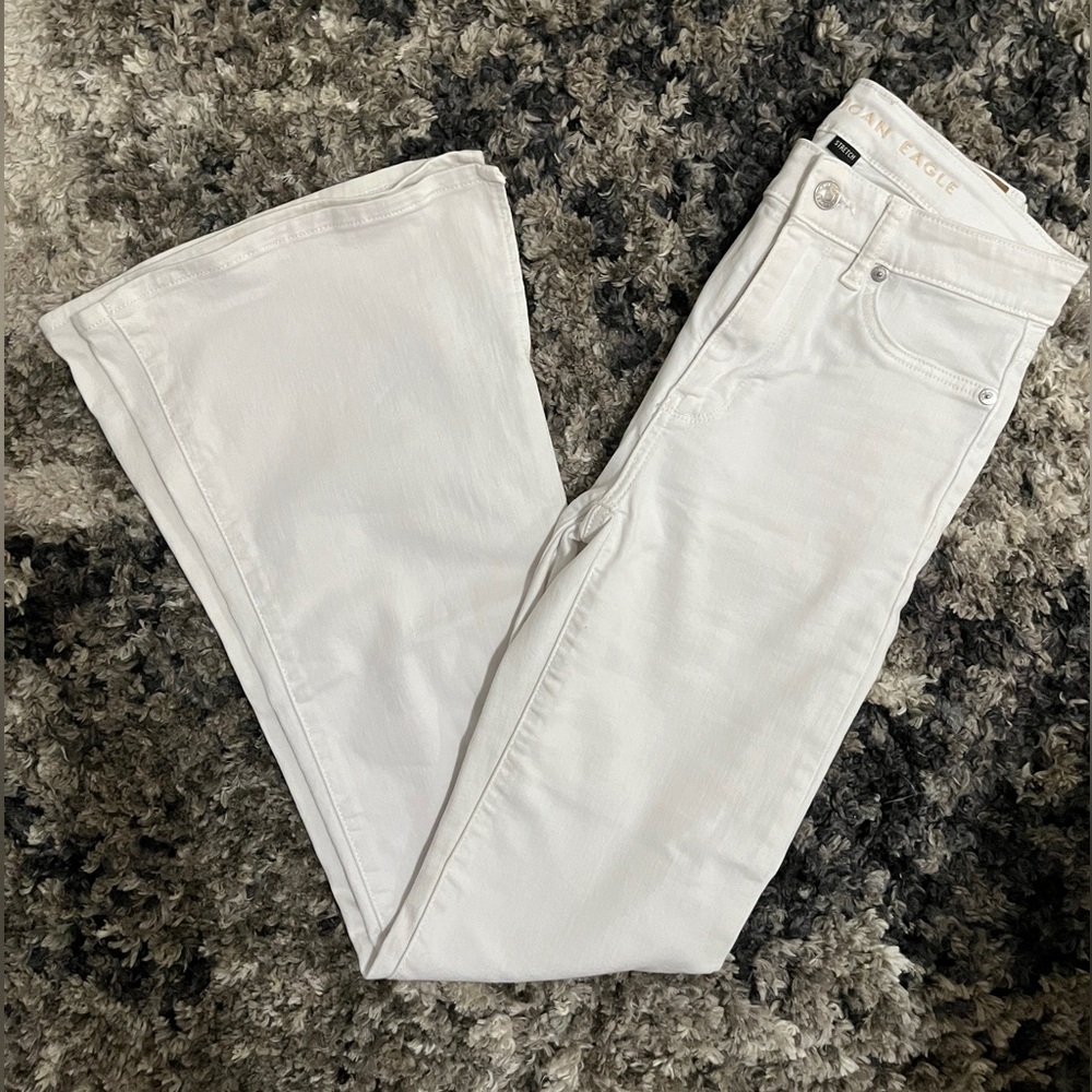 American Eagle White Flare Jeans